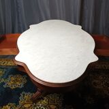 Violin table in mahogany and marble, 19th century