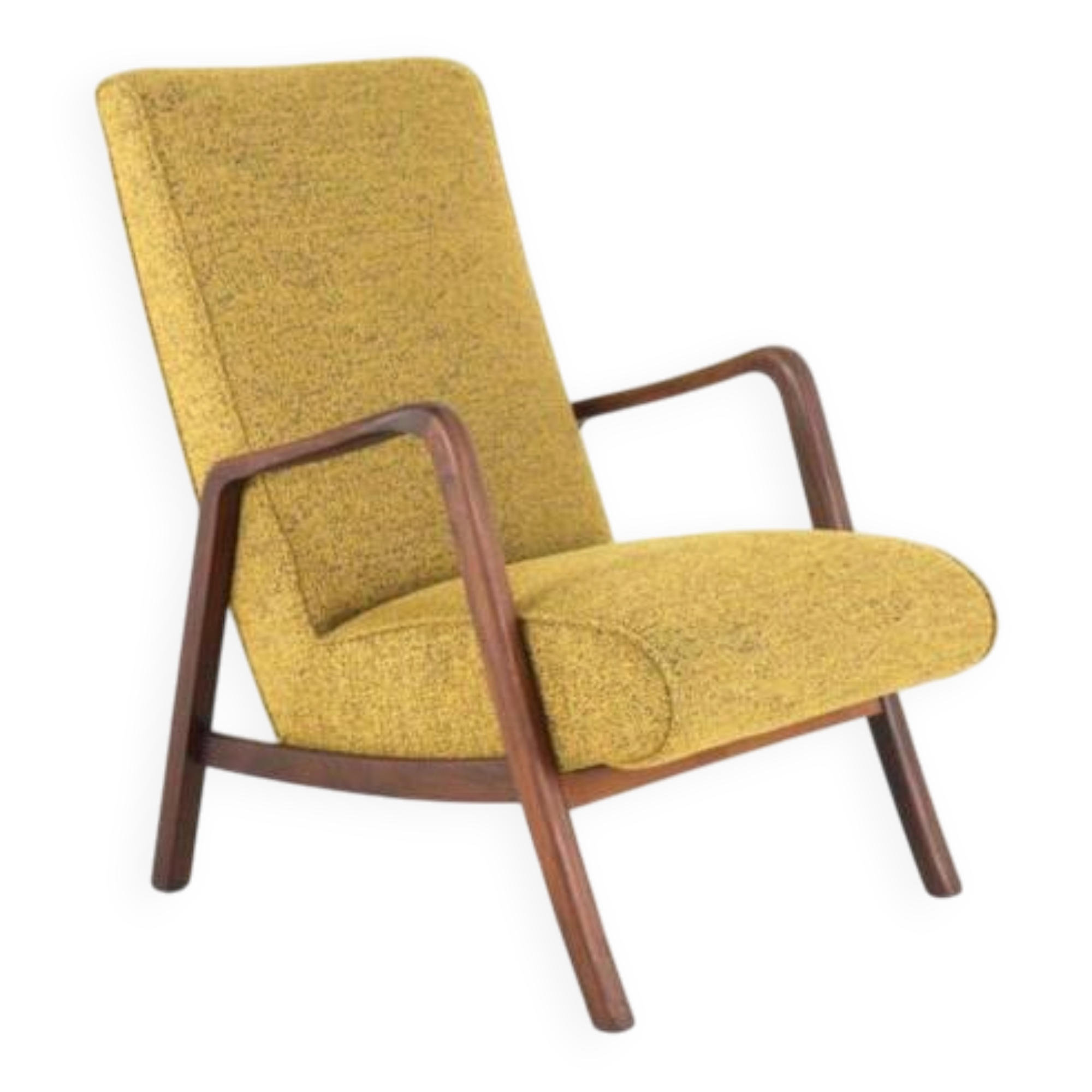 Knicos armchair in teak with yellow upholstery - very rare dutch design