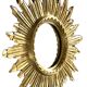 Golden Wooden Sun Mirror | Mid-20th Century - 48 cm