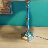 Silver metal lamp with its lampshade
