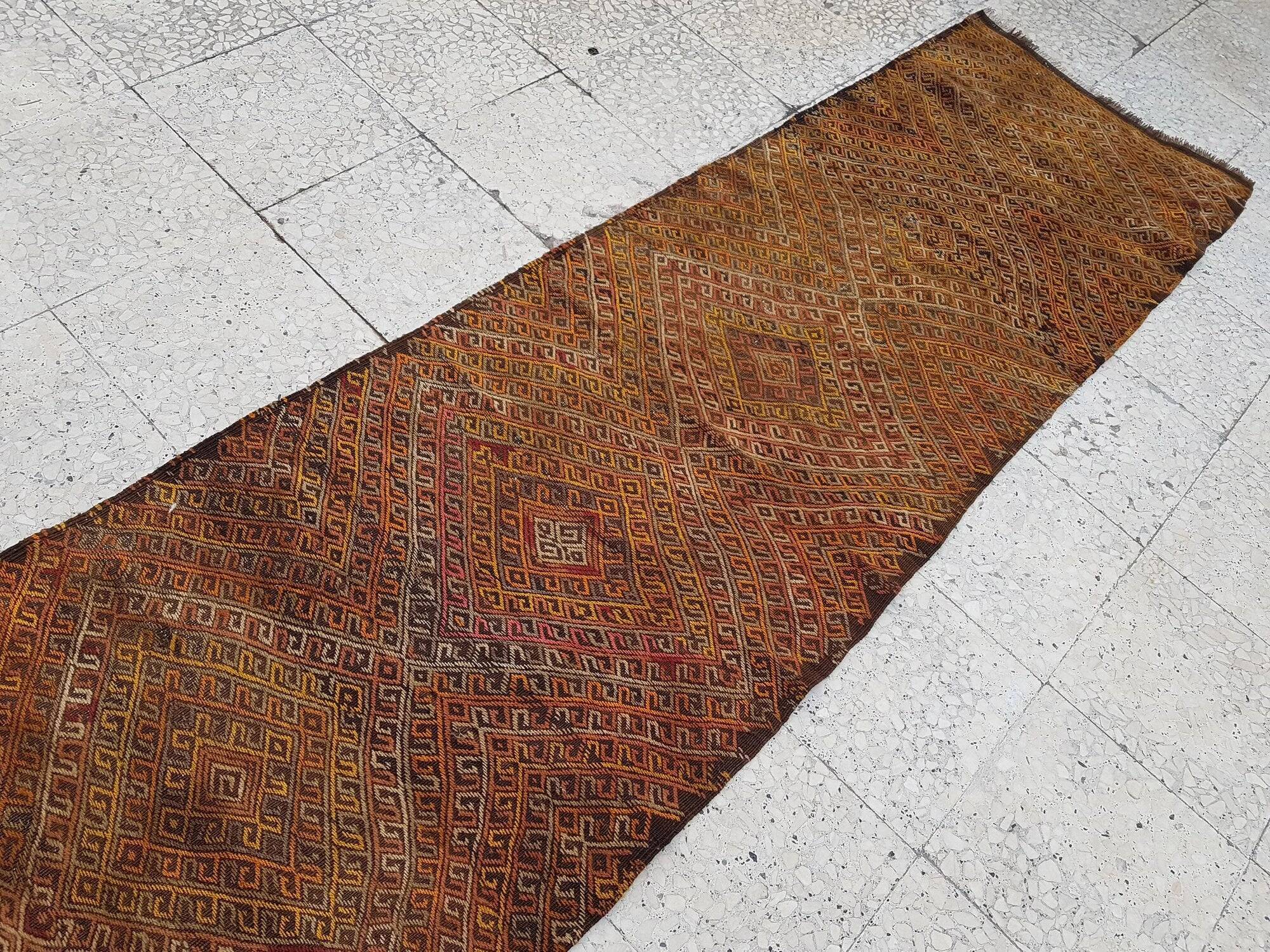 Vintage Turkish hallway rug 71x266 cm