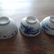 3 bowls of Chinese art in blue and white porcelain from the beginning of the 20th century