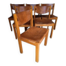 6 chaise regain orme massif et cuir epais