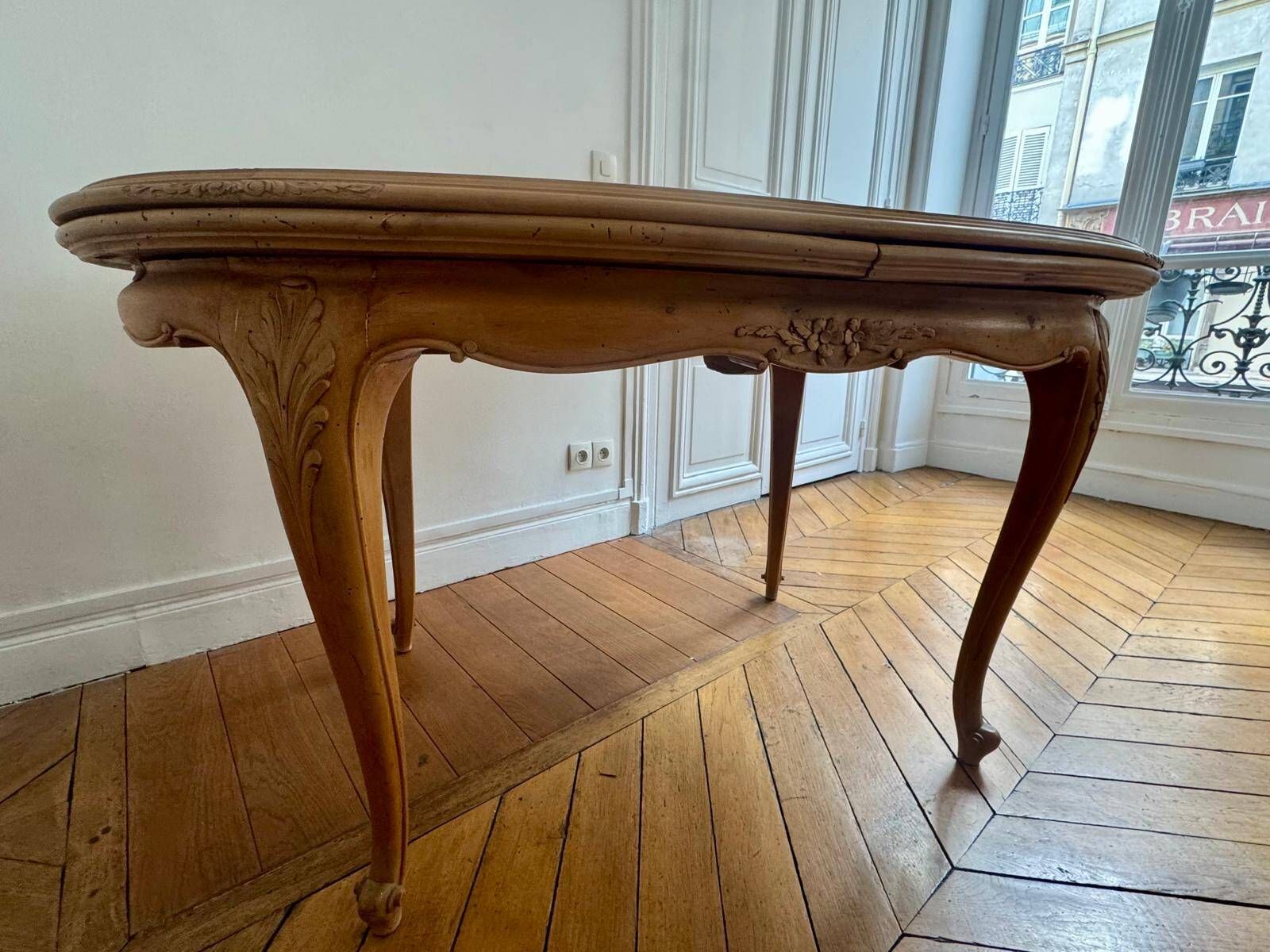 Louis XVl oak table with extensions