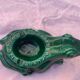 Advertising ashtray l'héritier-Guyot Dijon in vintage and collector's green enamelled ceramic