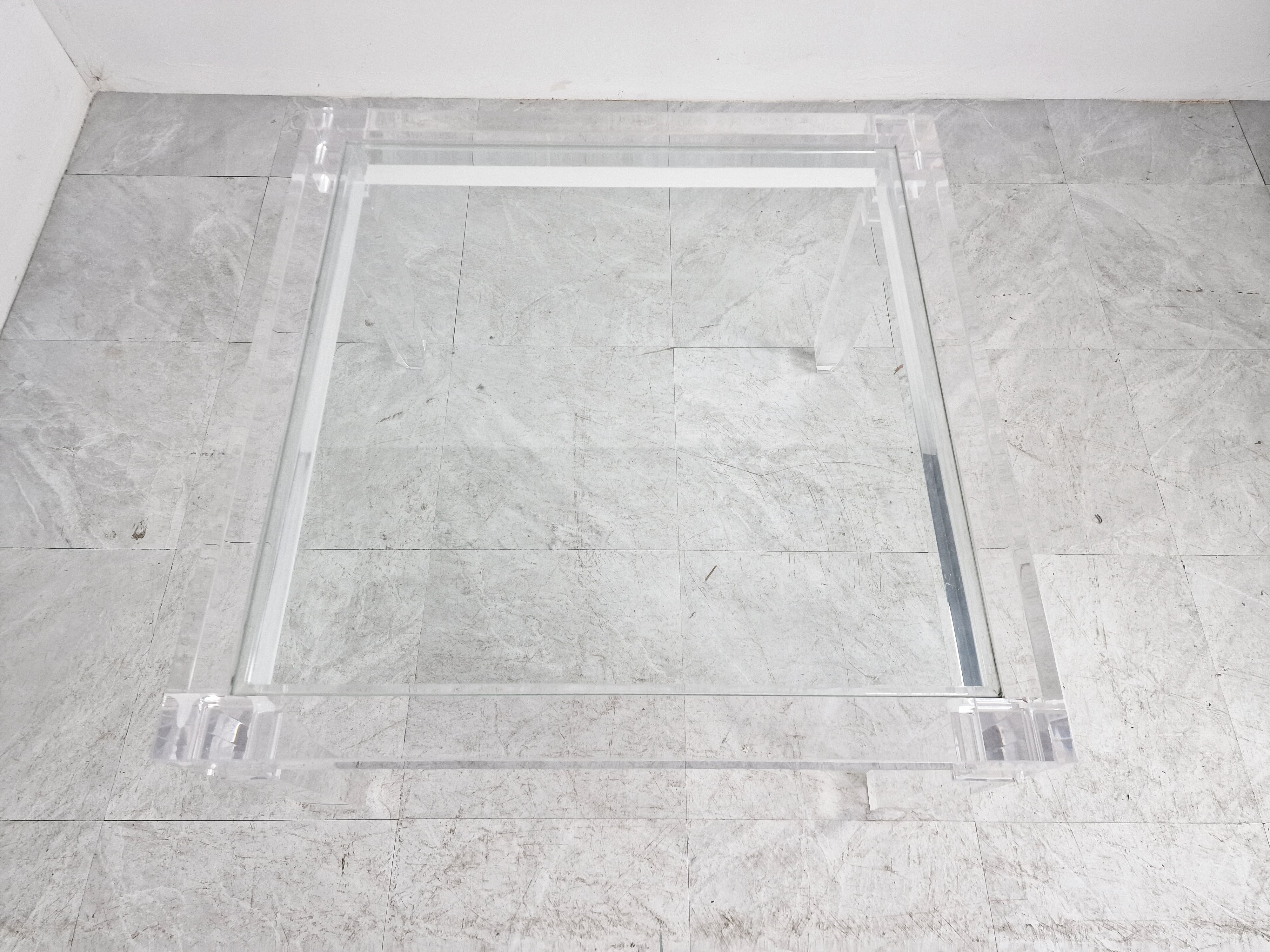 Vintage lucite coffee table, 1990s