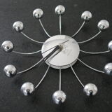 Wall clock spider chrome design karlsson vintage 1970-80