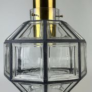 60s 70s hanging lamp by Limburg Leuchten Germany glass brass Space Age
