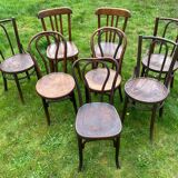 Set of 8 mismatched bistro chairs