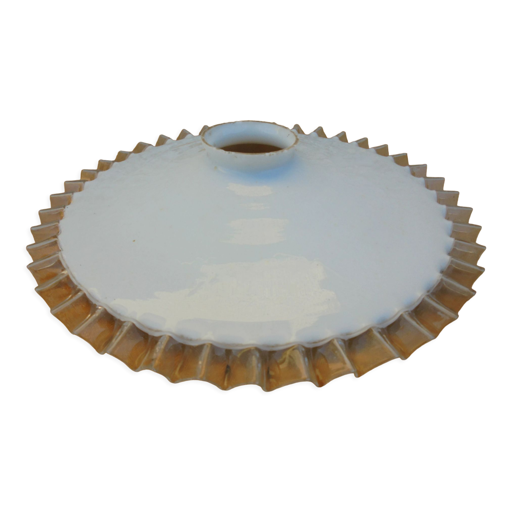 Scalloped opaline lampshade