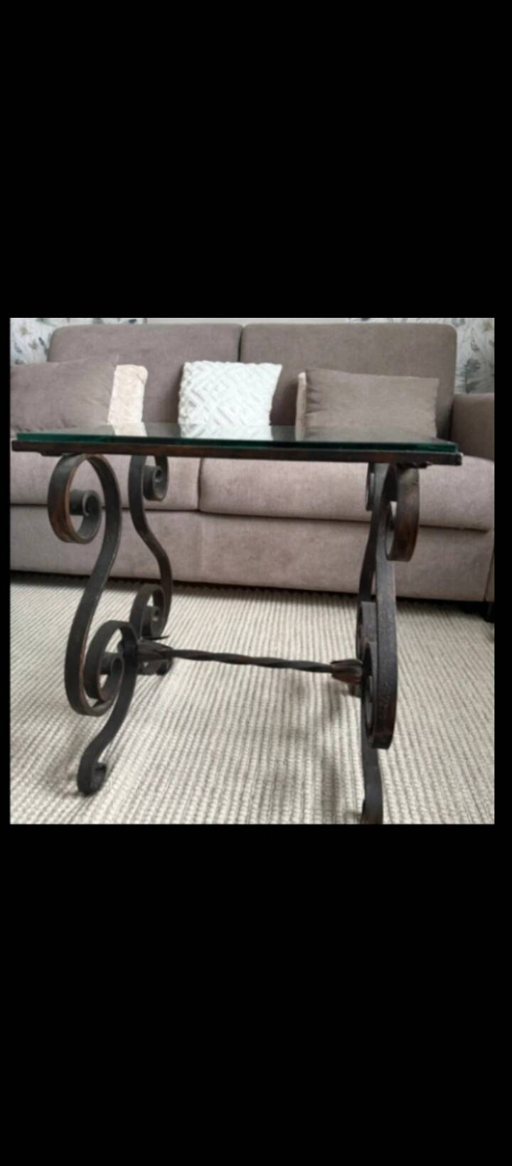 Beautiful wrought iron side table.