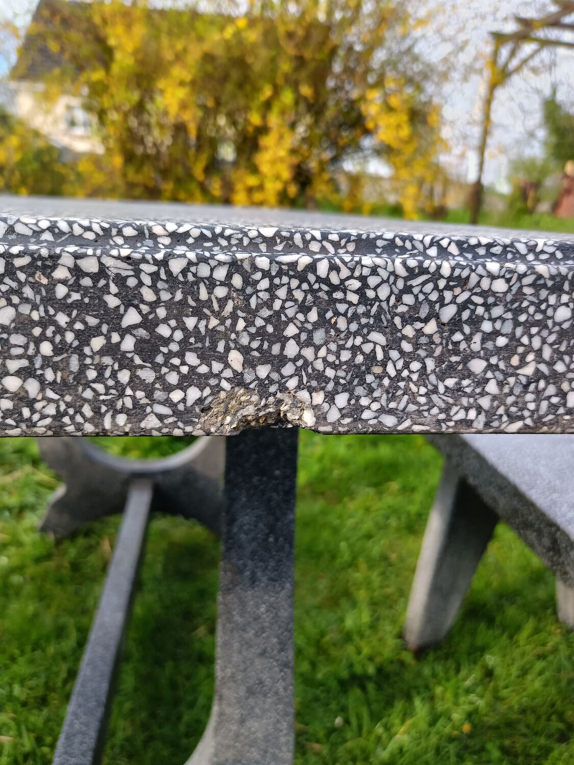 Old garden furniture in vintage stone