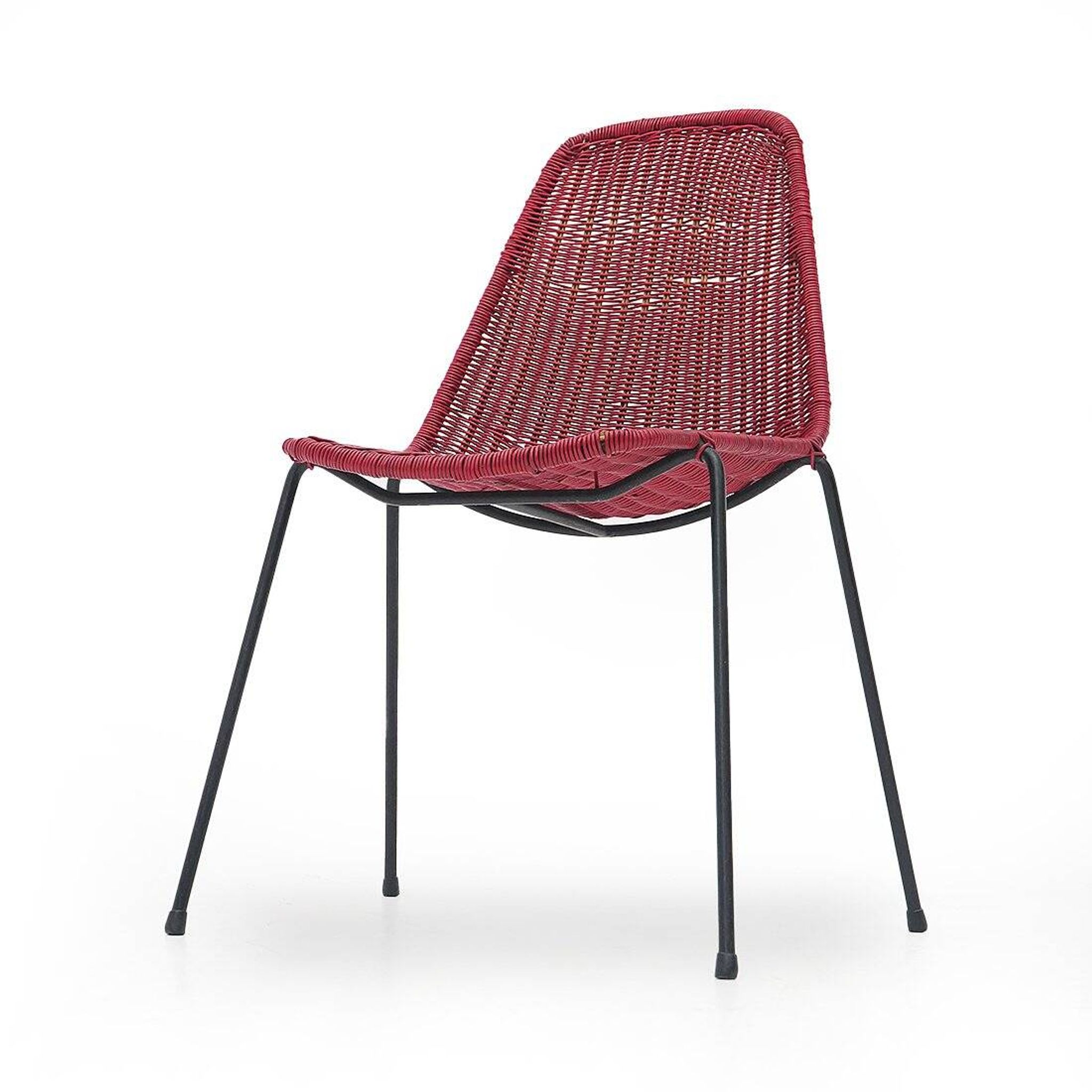 Vintage basket chairs by Gian Franco Legler, 1950s, set of 4.