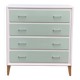 Vintage 1950s compass foot chest of drawers