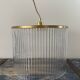 Vintage suspension lamp in electrified corrugated glass to nine