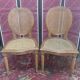 Louis XVI style medallion chairs, canned seat and back