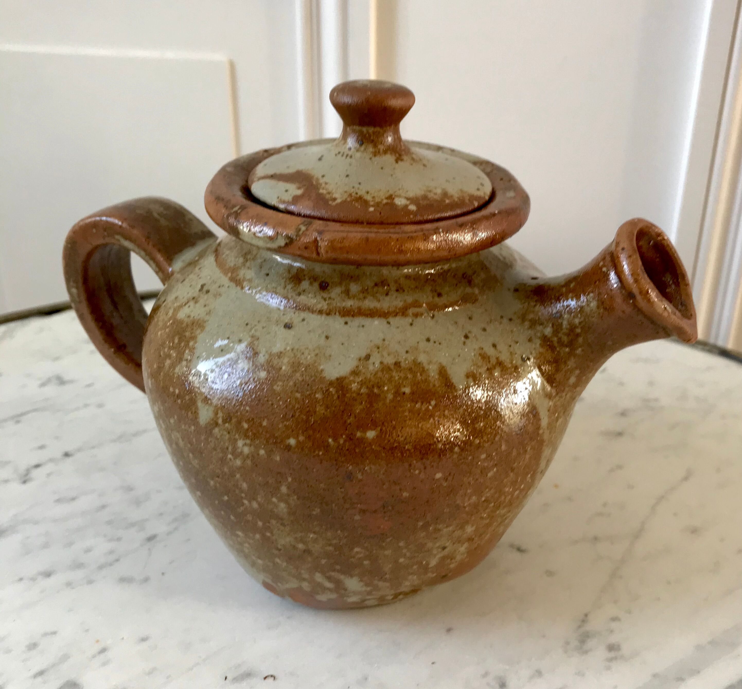 Vintage sandstone teapot 70s