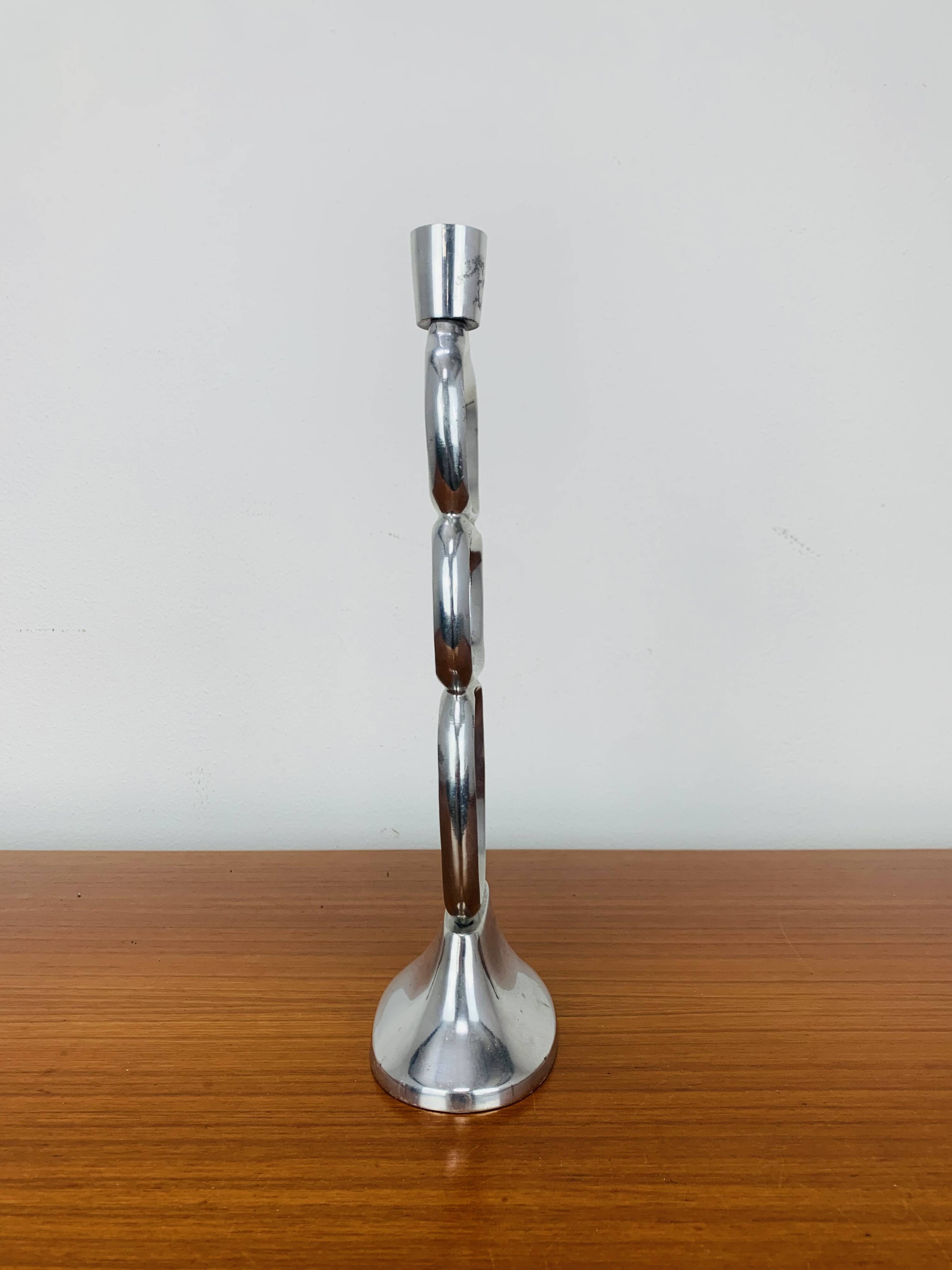 Matthew Hilton style aluminum circle candle holder, vintage design