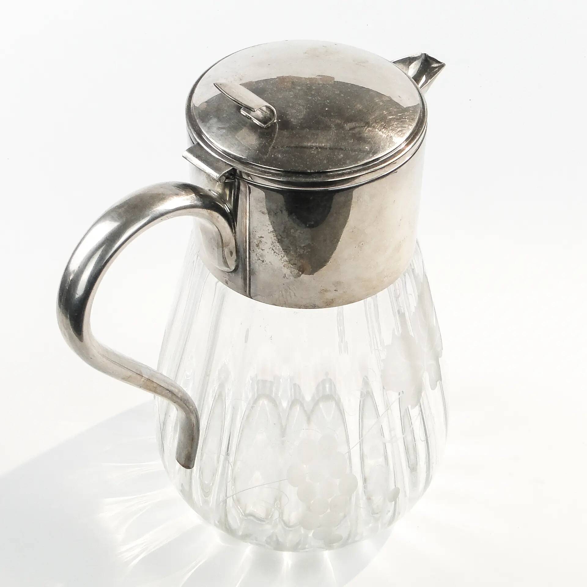 Art Deco wine jug, glass, Germany, 1920s
