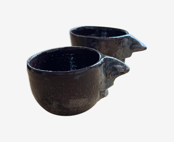 Tasses à café en céramique nez et bouche humaine