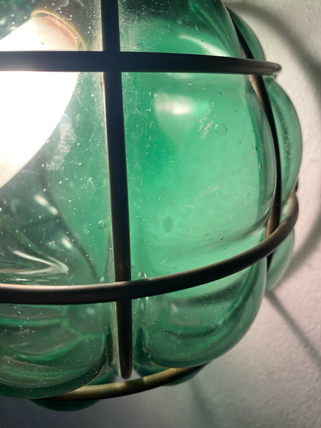 Marine lantern wall lamp in blown glass