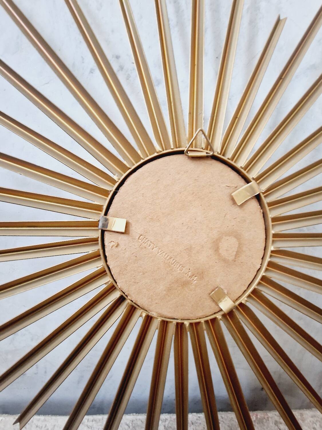 Vintage small and rare sun mirror chaty vallauris