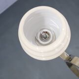 1930s Art Deco nickel and cream glass chandelier