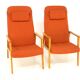 Set of 2 Scandinavian beech armchairs, Sweden, 1950