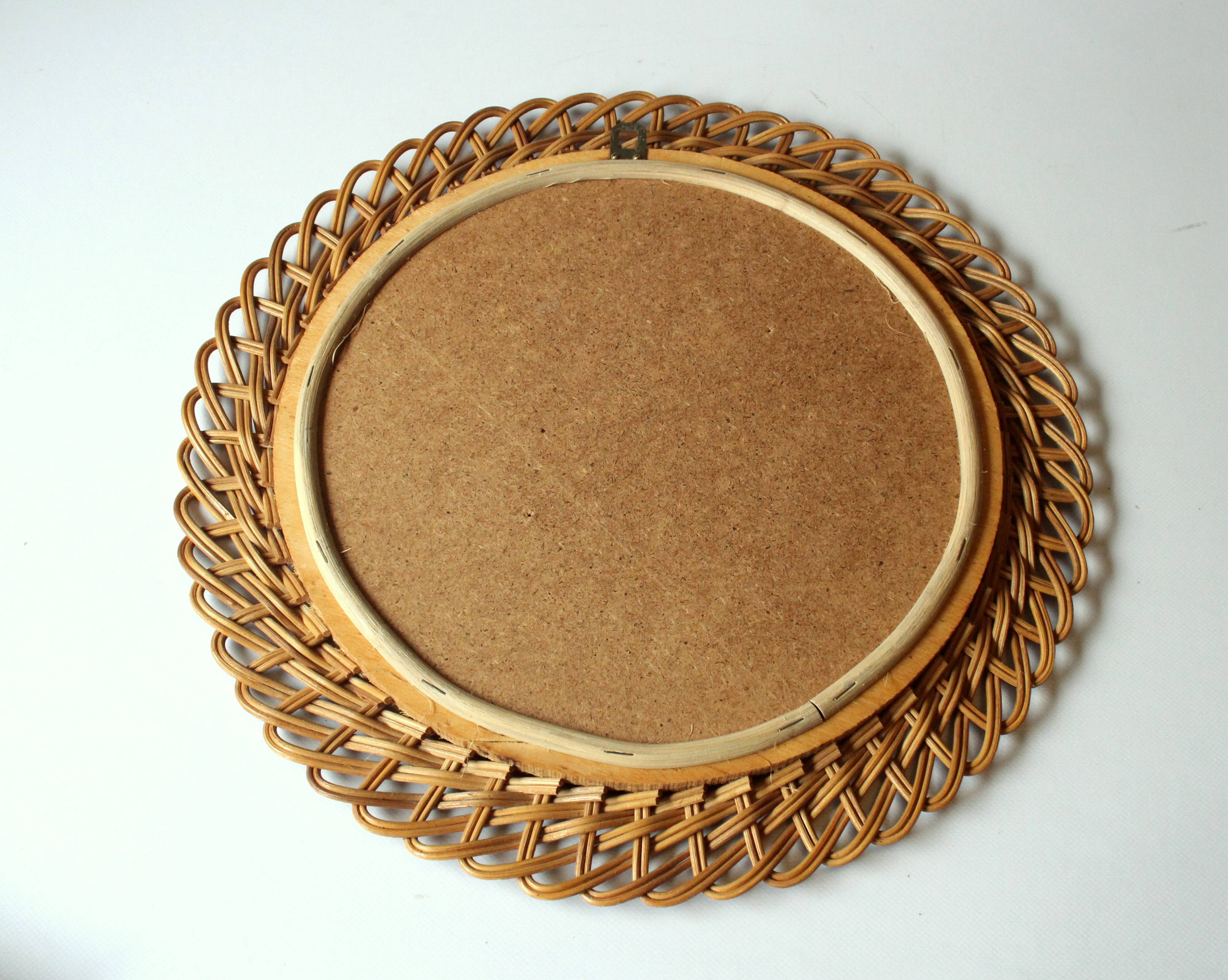 Wicker wall mirror - Vintage