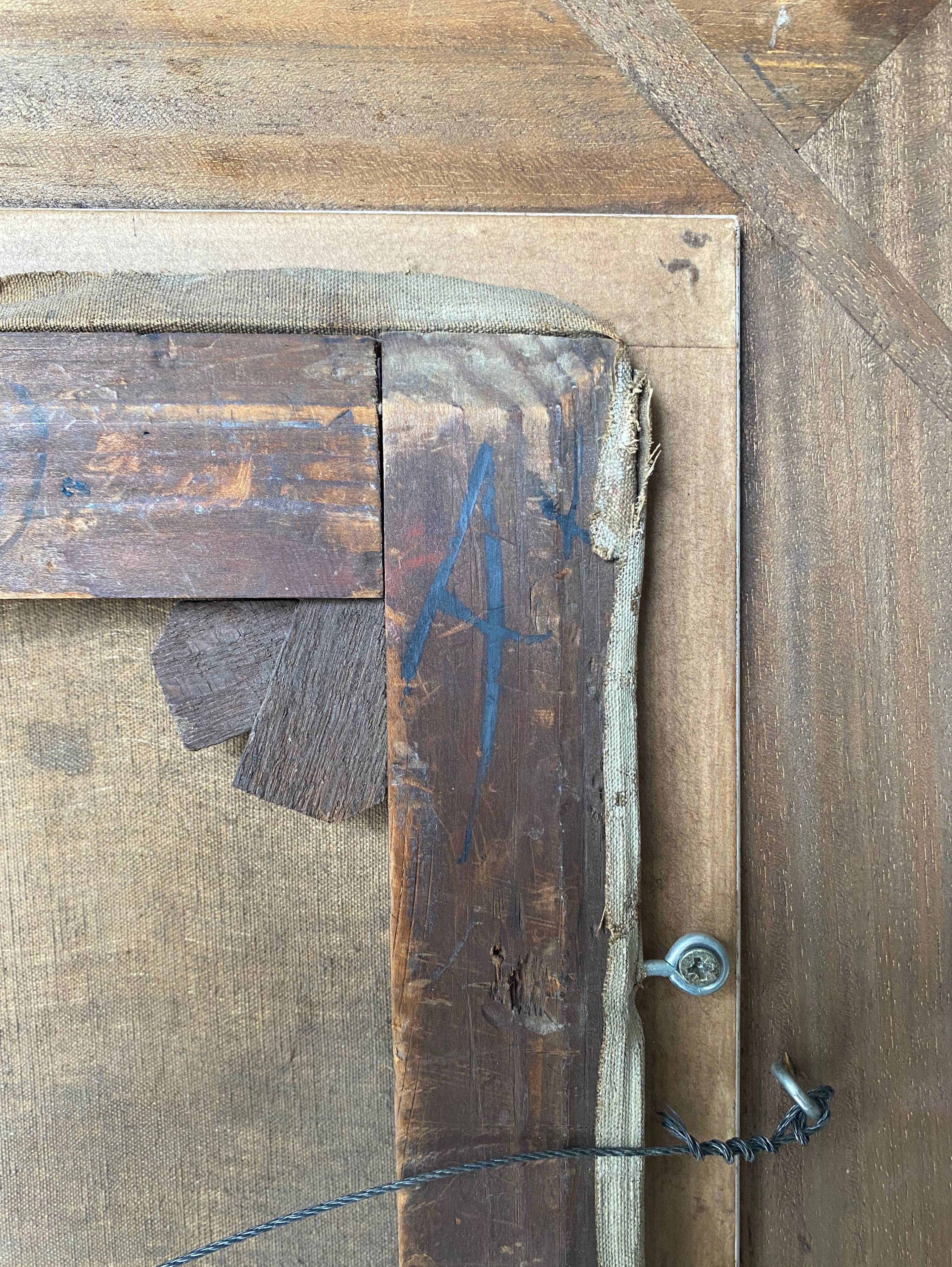 Painting by Jules Merle1939 "The roofs of snowy Paris" Notre Dame des Champs