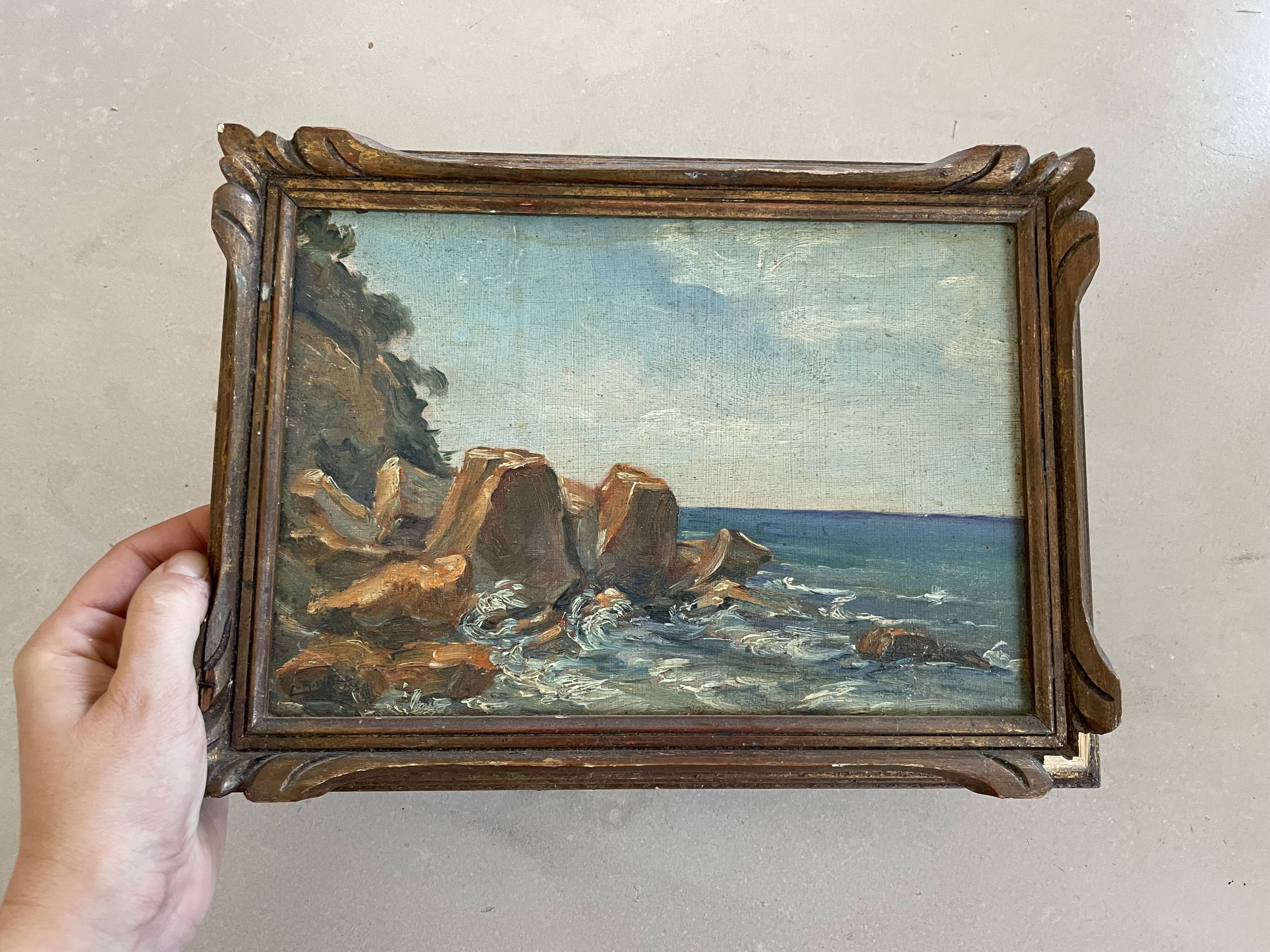 Small old seaside painting