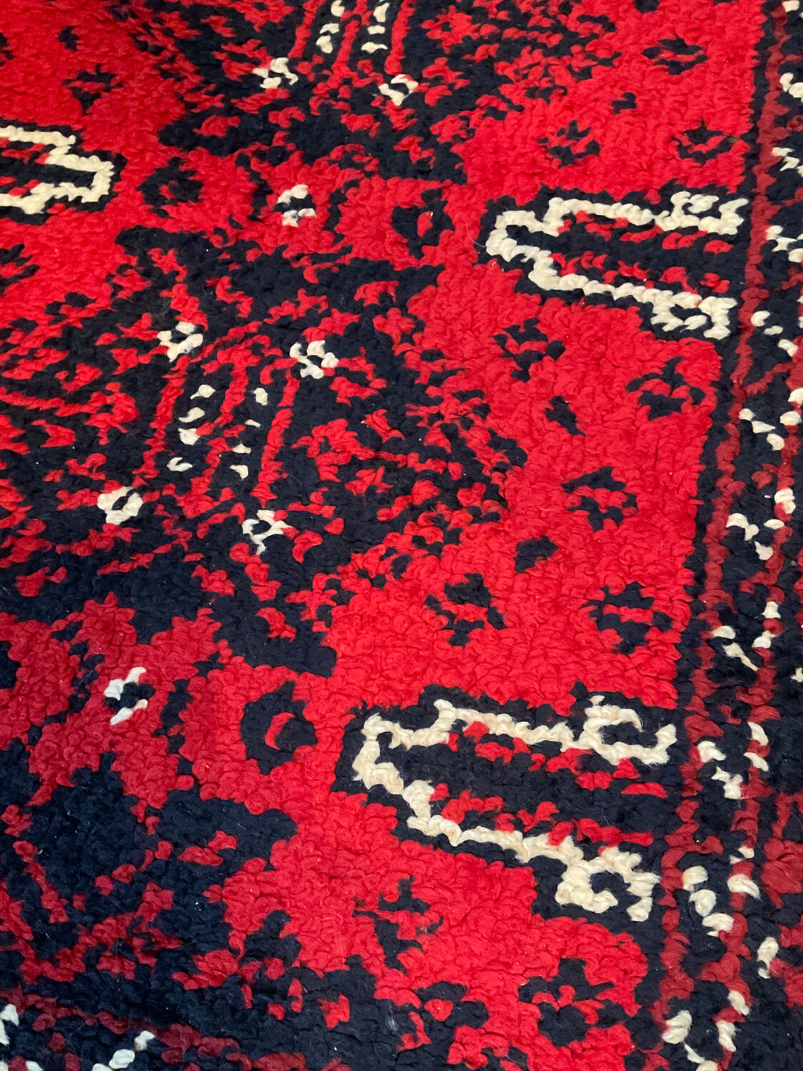 Vintage wool carpet woven 185x90 from the 60s-70s