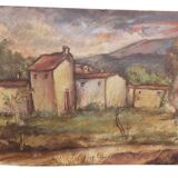 Roberto Pucci oil painting 50s painting on 2 sides landscape still life
