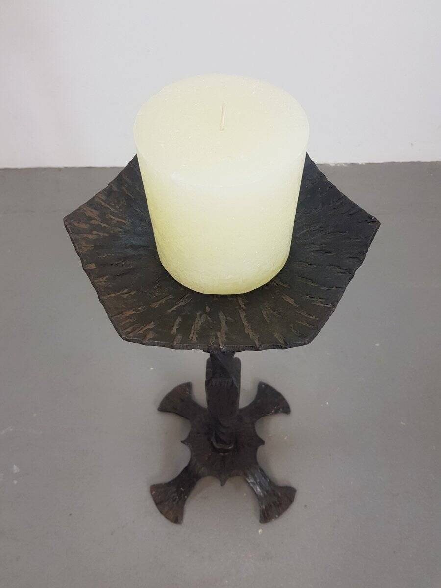 Brutalist Cast Iron Candleholder, Germany, 1960s