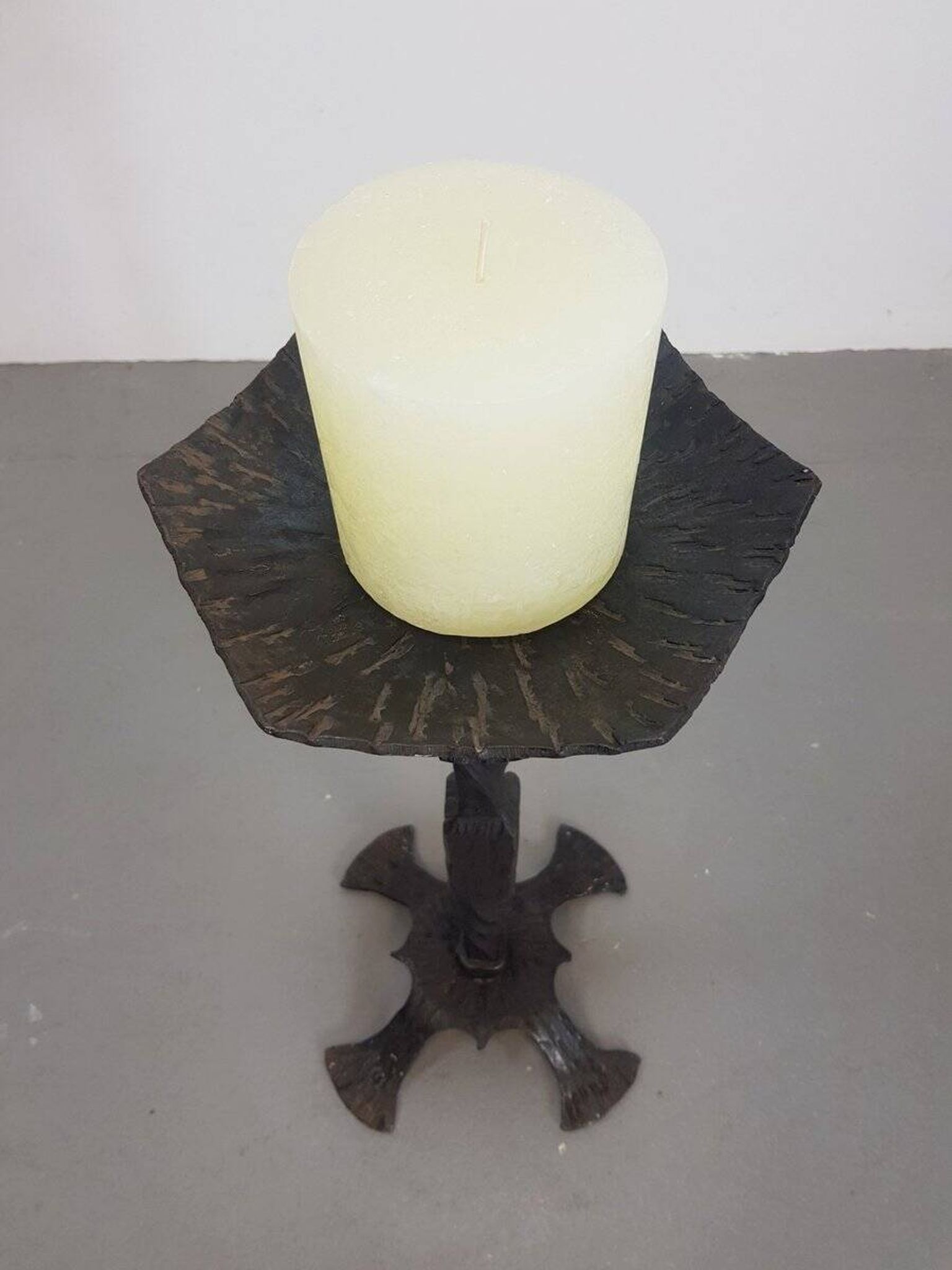 Brutalist Cast Iron Candleholder, Germany, 1960s