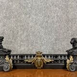 Fireplace bar named "gallery fires" Empire period in cast iron and bronze