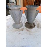 Pair of aluminum vases 1900