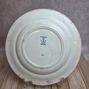 Antique plate Terre de Fer Clairefontaine Rouen blue decoration