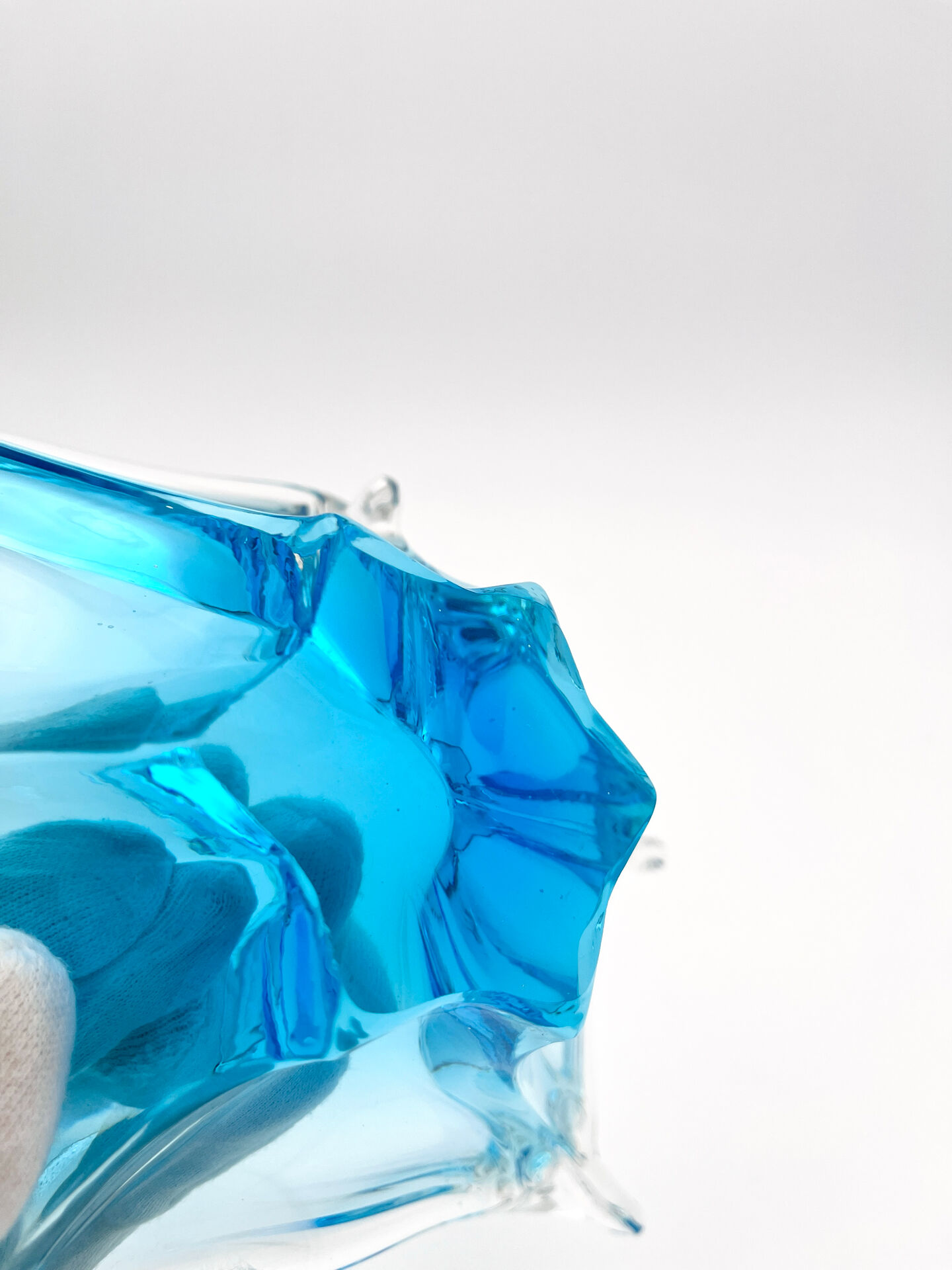 Murano Italy Deep Bowl - Organic Design Lagoon Blue
