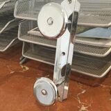 Coat holder 2 chrome metal patères