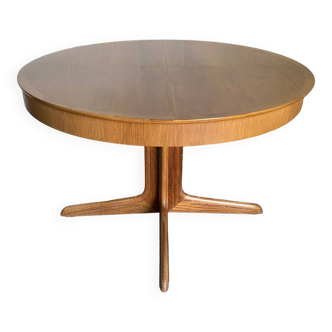 Table ronde extensible scandinave en teck dia 115cm longueur 165cm an60