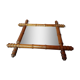 Old bamboo style wooden mirror vintage decoration