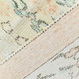 Orange Cream Floral Pattern Farmhouse Vintage Rug, 146x237Cm