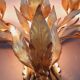 Monumental Vintage Wall Lamp with Golden Leaf Decor by Hans Kögl, 1960s