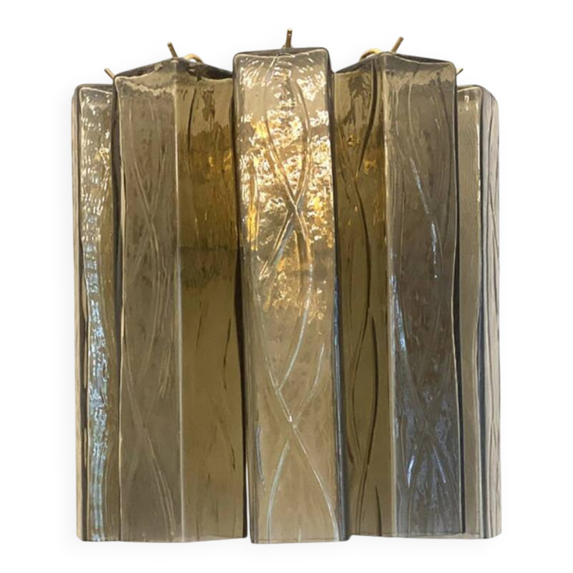 Mid-Century Modern Style Fumè "Squared" Murano Glass Wall Sconce