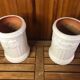Pair scheurich keramik vase white ceramic vines decor #a471