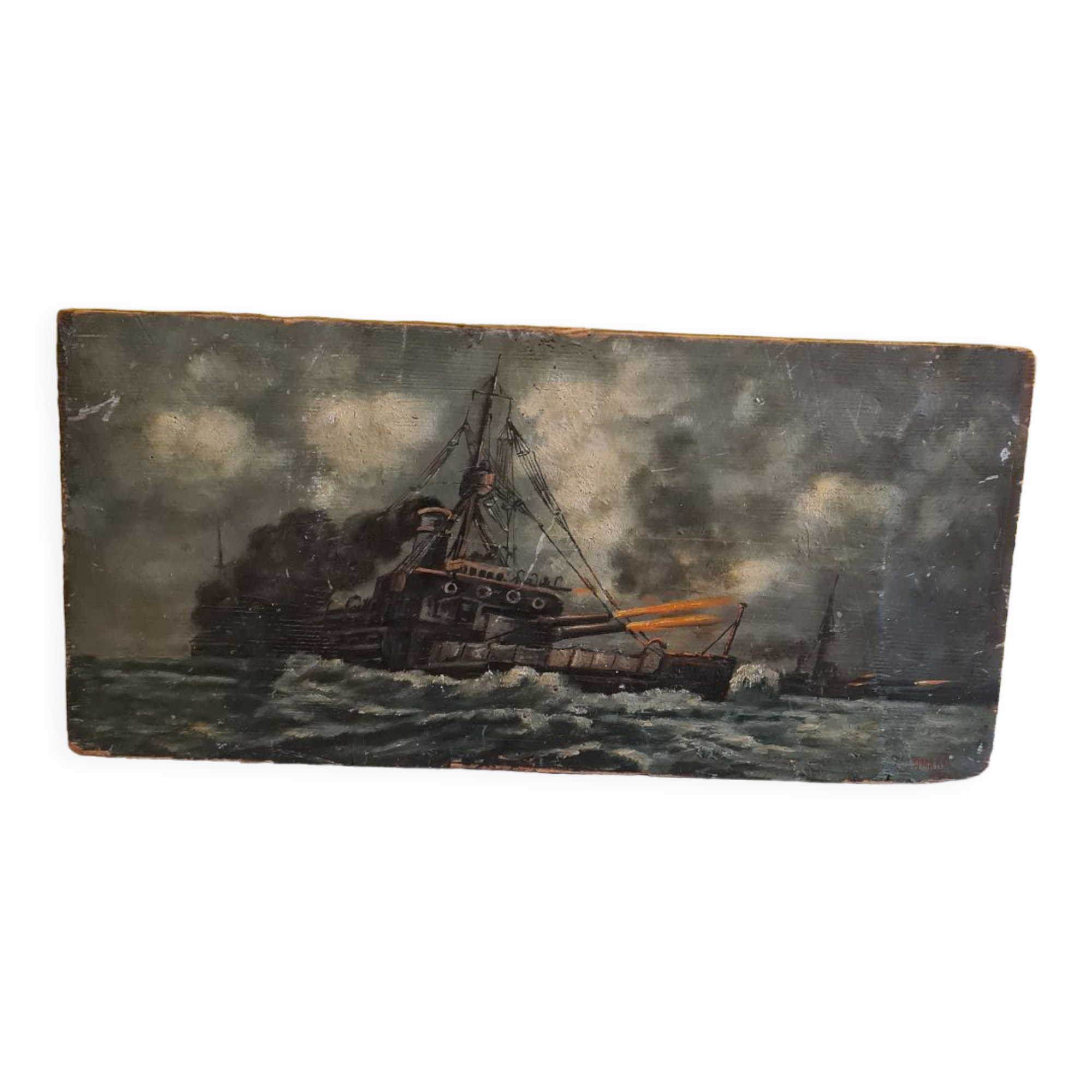 French WW1  Painting signed Amand and dated 1914