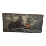 French WW1  Painting signed Amand and dated 1914