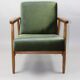 Vintage green velvet armchair, 1970