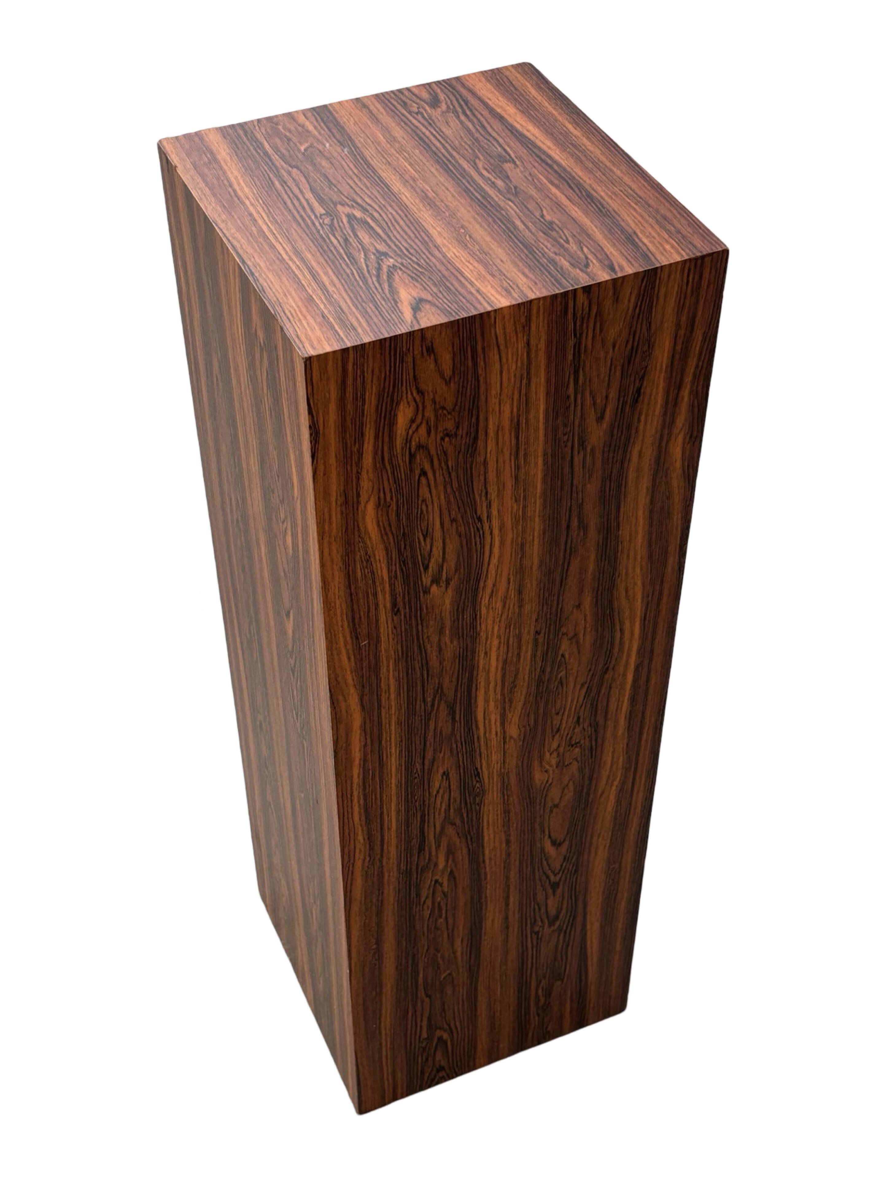 Vintage plant column in rosewood veneer 80s design